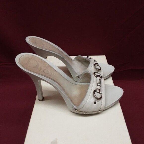 Christian Dior My Dior MyDior Clog Mules Sandals Slides Heels Stilettos 37.5 7.5 - Picture 3 of 7